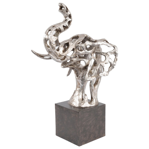 Libra Interiors Addo Abstract Elephant Head Sculpture Silver