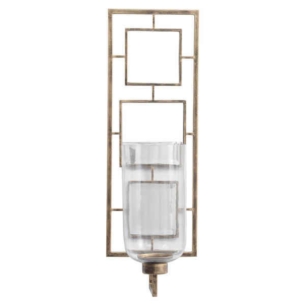 Libra Interiors Occtaine Antique Wall Sconce with Mirrored Back Gold