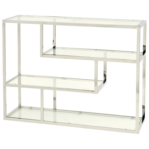 Libra Interiors Linton Small Modular Shelving Unit Stainless Steel And Glass