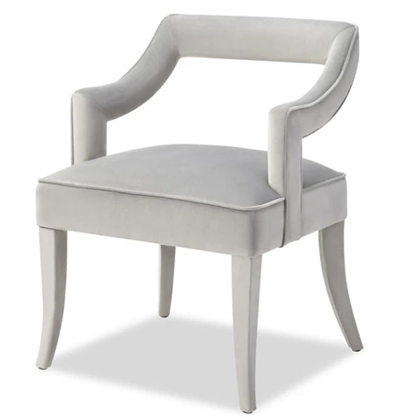 Liang & Eimil Calvin Dining Chair Horizon Grey Velvet-LiangAndEimil-Olivia's