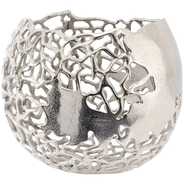 Libra Apo Coral Spherical Aluminium Vase-Libra-Olivia's