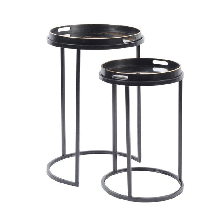 Swirl Set of 2 Tables - Gold Libra 1