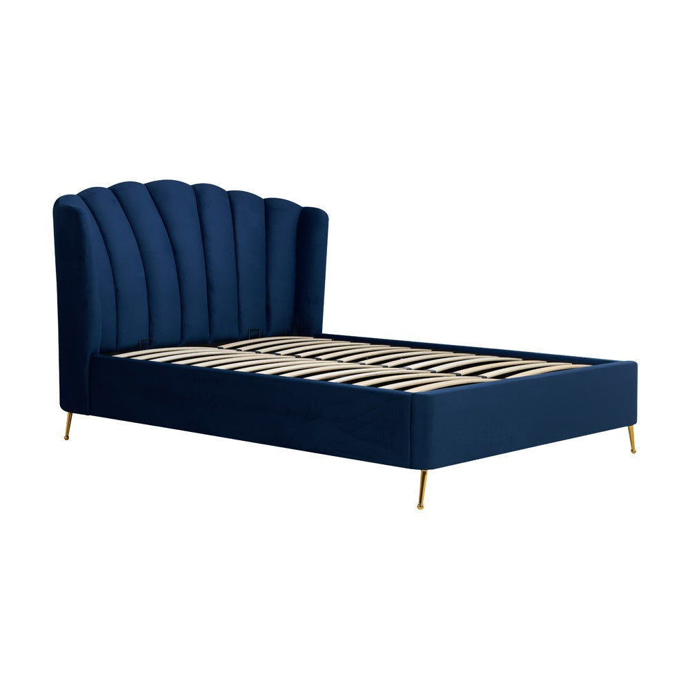 Olivia's Lucy Fabric Ottoman Bed in Midnight Blue