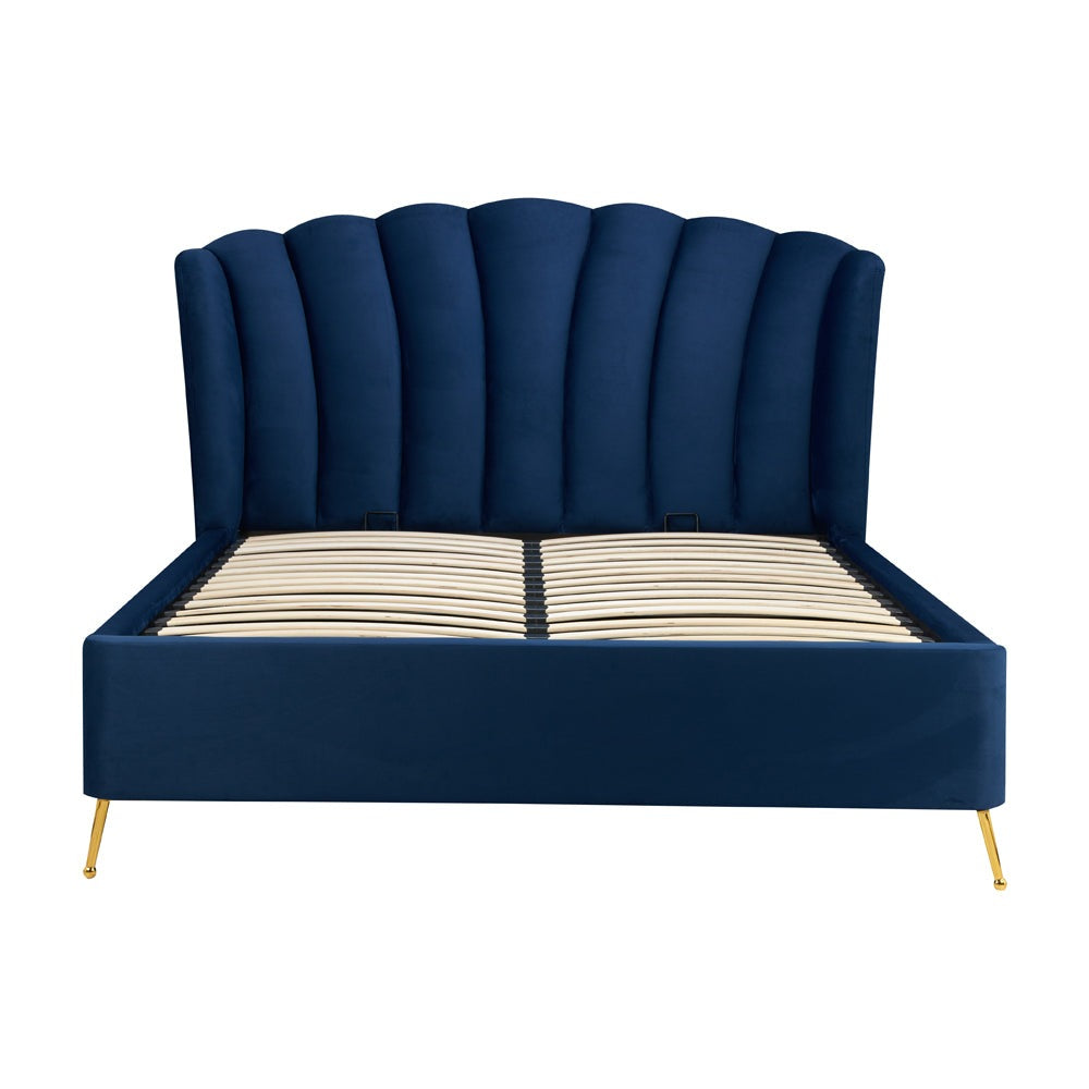 Olivia's Lucy Fabric Ottoman Bed in Midnight Blue