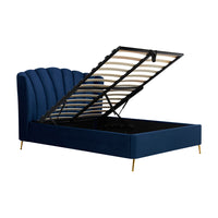 Olivia's Lucy Fabric Ottoman Bed in Midnight Blue