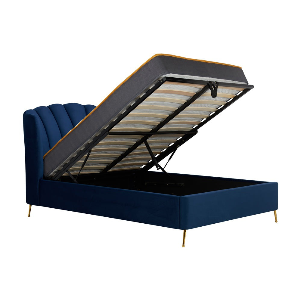 Olivia's Lucy Fabric Ottoman Bed in Midnight Blue