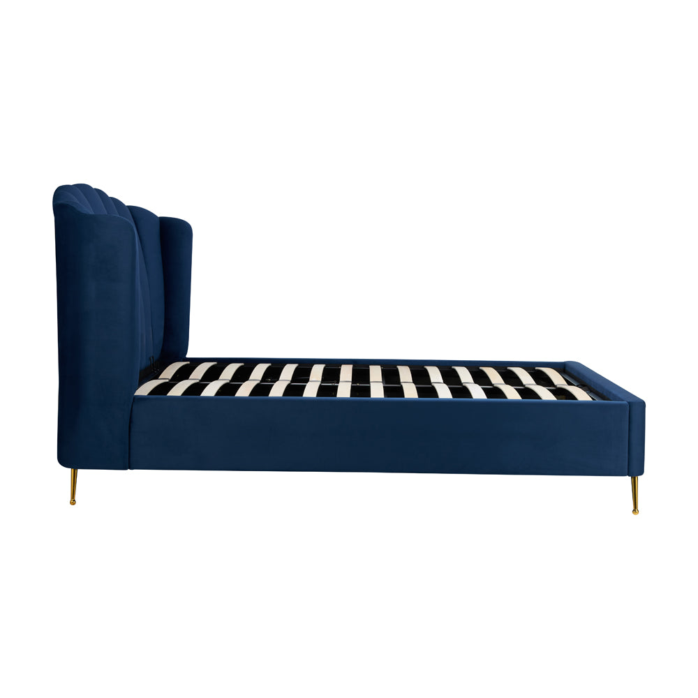 Olivia's Lucy Fabric Ottoman Bed in Midnight Blue