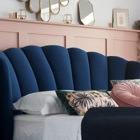 Olivia's Lucy Fabric Ottoman Bed in Midnight Blue