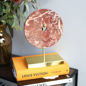 Light & Living Bayon Ornament Marble Pink Gold