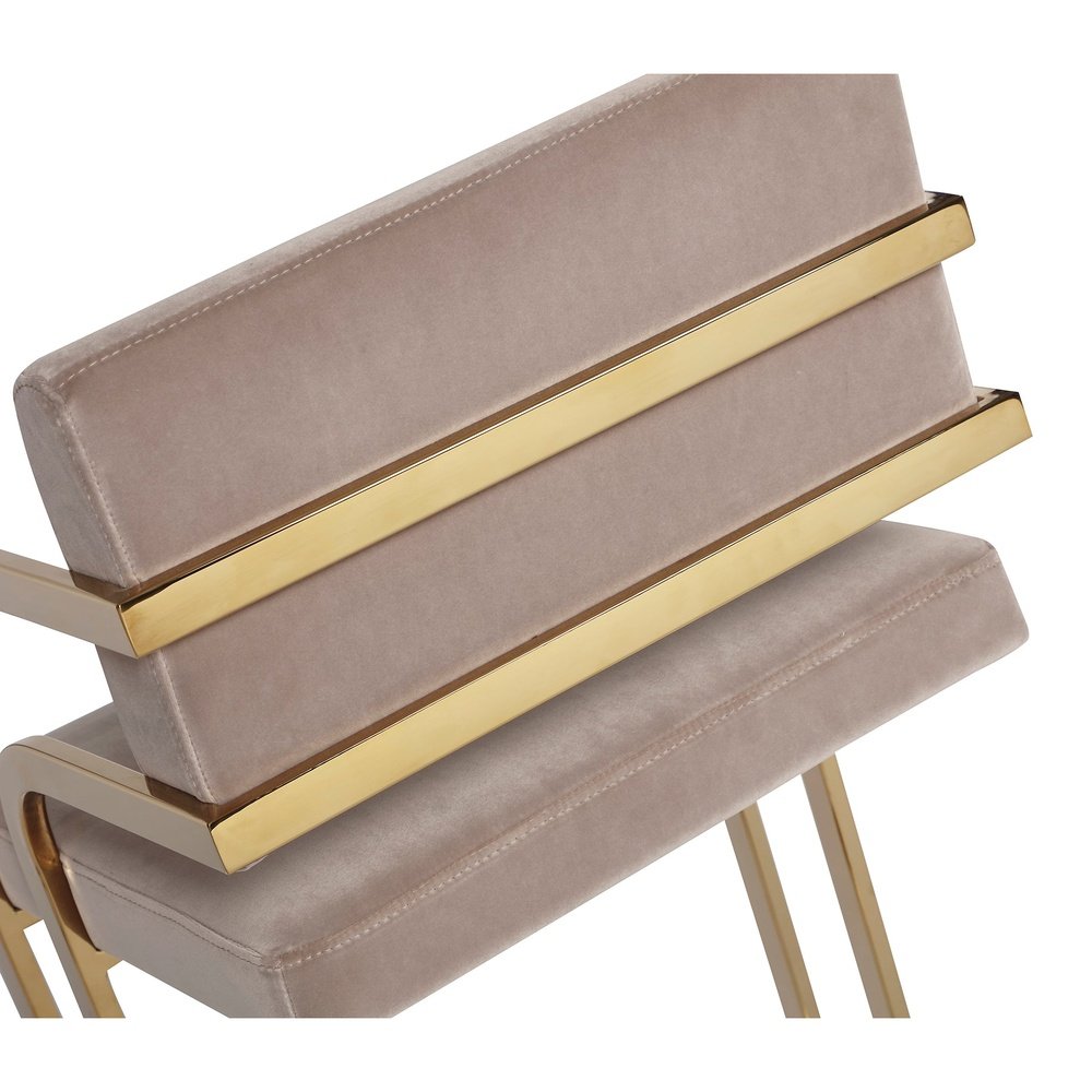 Dylan Dining Chair - Gainsborough Mink Velvet Polished Brass LiangAndEimil 5