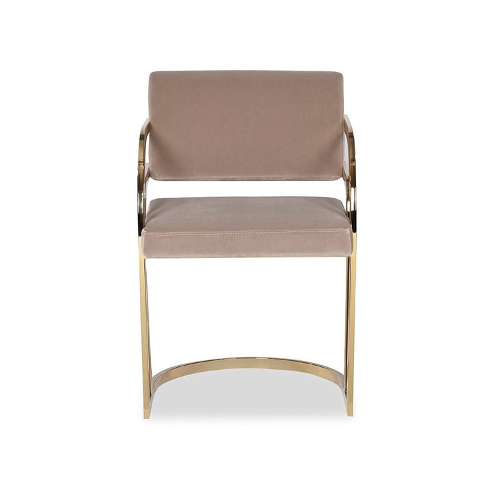 Dylan Dining Chair - Gainsborough Mink Velvet Polished Brass LiangAndEimil 1