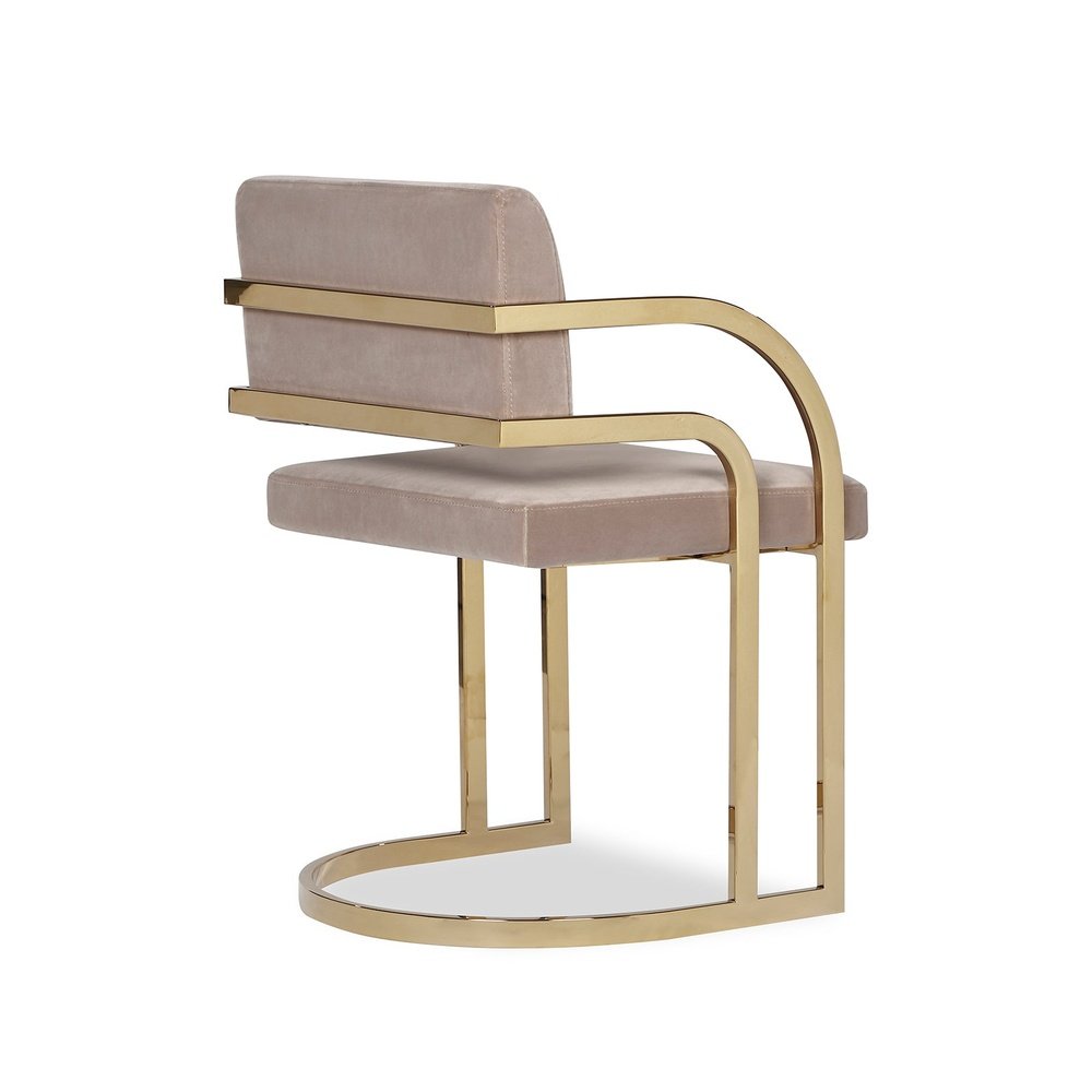  LiangAndEimil-Liang & Eimil Dylan Dining Chair Gainsborough Mink Velvet Polished Brass-Taupe 65 