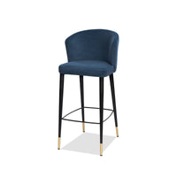 Liang & Eimil Elica Stool Gainsborough Cobalt Blue Velvet