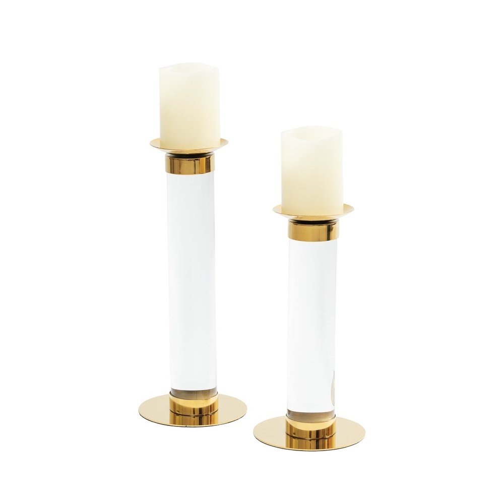 LiangAndEimil-Liang & Eimil Pillar Candle Holder White (Large)-Gold 41 