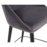 Liang & Eimil Arden Stool - Gainsborough Nickel Grey Velvet