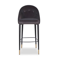 Liang & Eimil Arden Stool - Gainsborough Nickel Grey Velvet