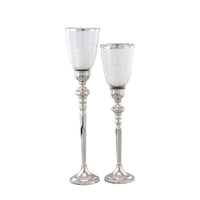 Liang & Eimil Baluster Hurricane Candle Holder Nickel Set of 2