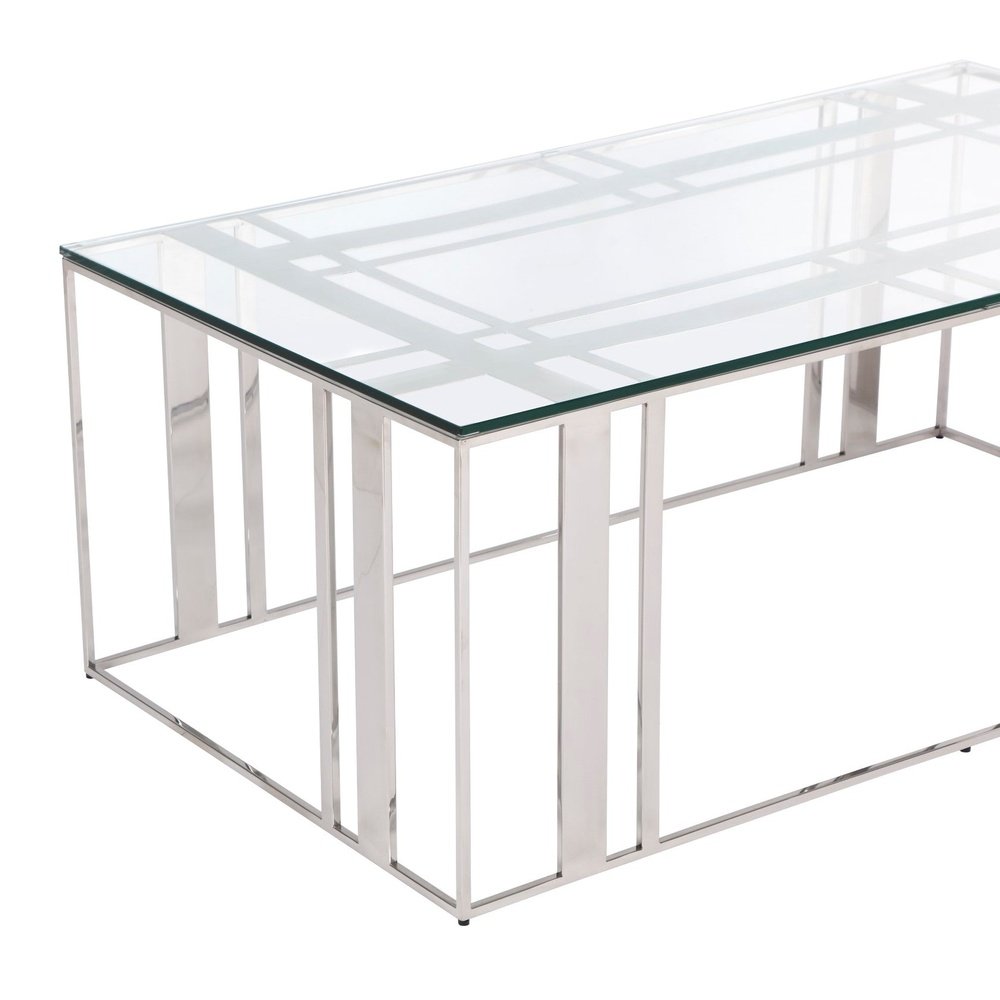  LiangAndEimilLarge-Liang & Eimil Lafayette Coffee Table Polished Stainless Steel-Silver 09 