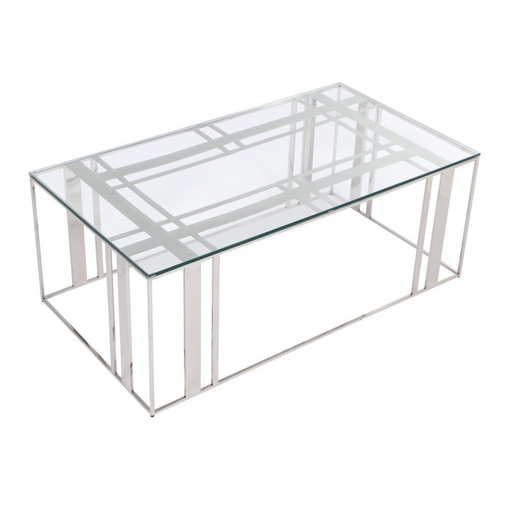  LiangAndEimilLarge-Liang & Eimil Lafayette Coffee Table Polished Stainless Steel-Silver 73 