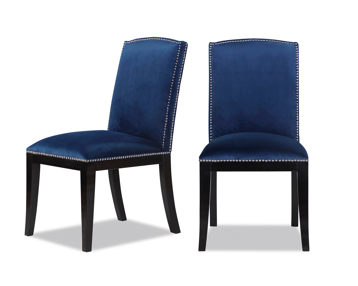 Liang & Eimil Set of 2 Maple Dining Chairs Navy Blue