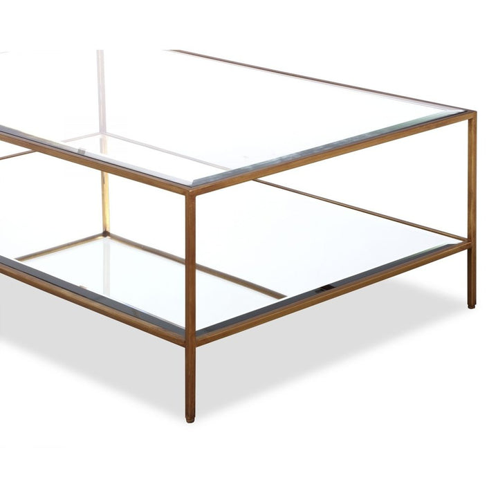 LiangAndEimil Oliver Coffee Table - Antique Gold Coated Steel Frame
