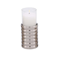 Liang & Eimil Pillar Holder Ribbed Nickel Plated Medium