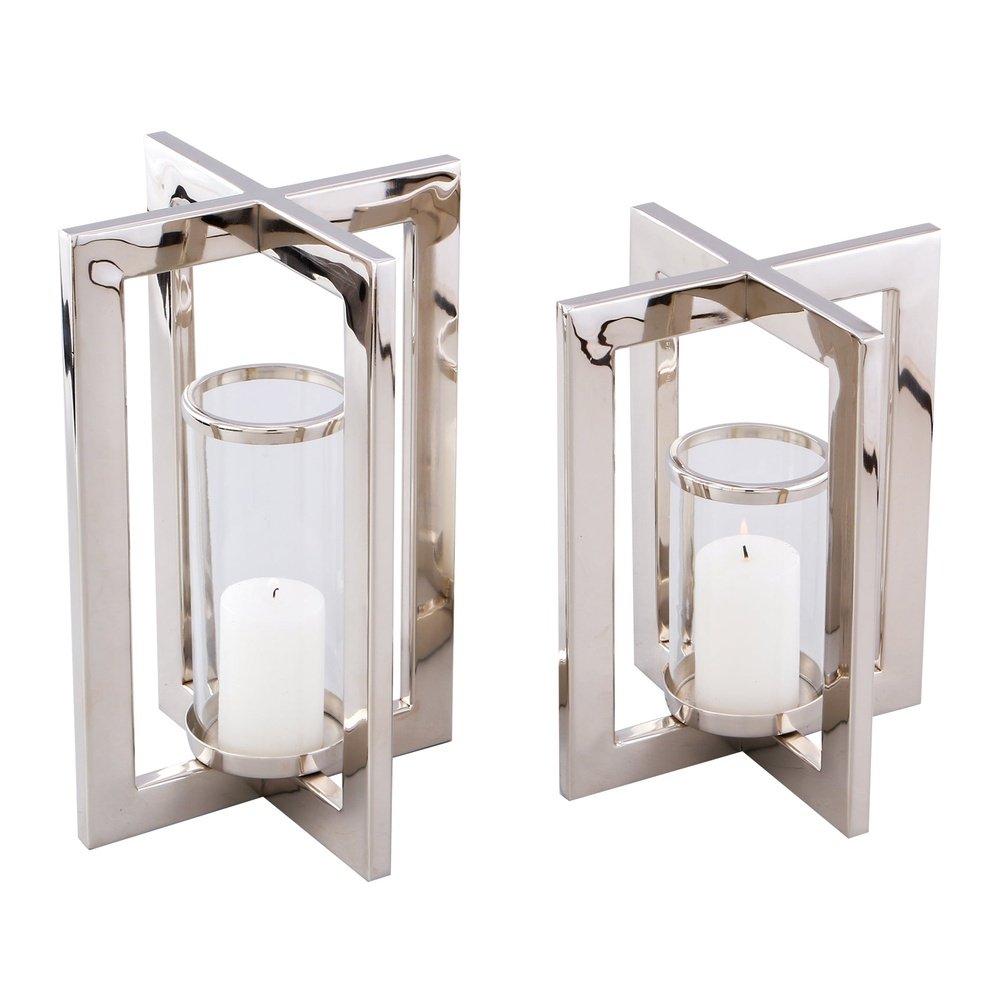 Set of 2 Crossfield Hurricanes Candle Holders | Outlet Olivia's 1