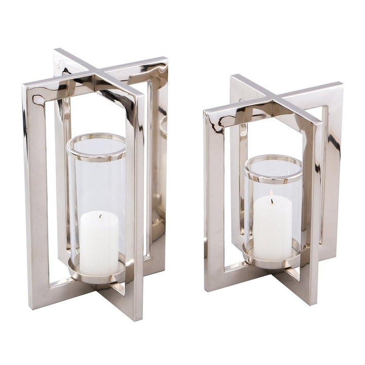 Set of 2 Crossfield Hurricanes Candle Holders | Outlet Olivia's 1