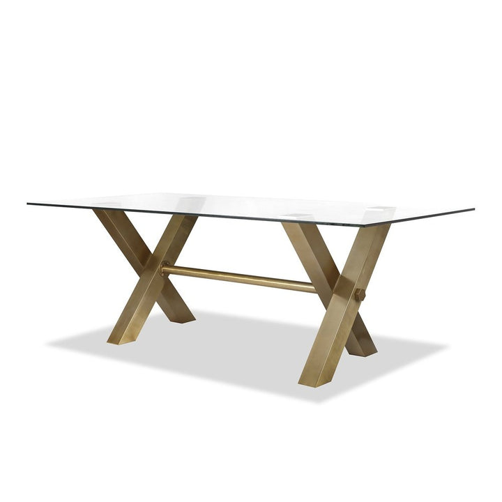 Zaha Rectangular Dining Table - Brushed Brass LiangAndEimil 2
