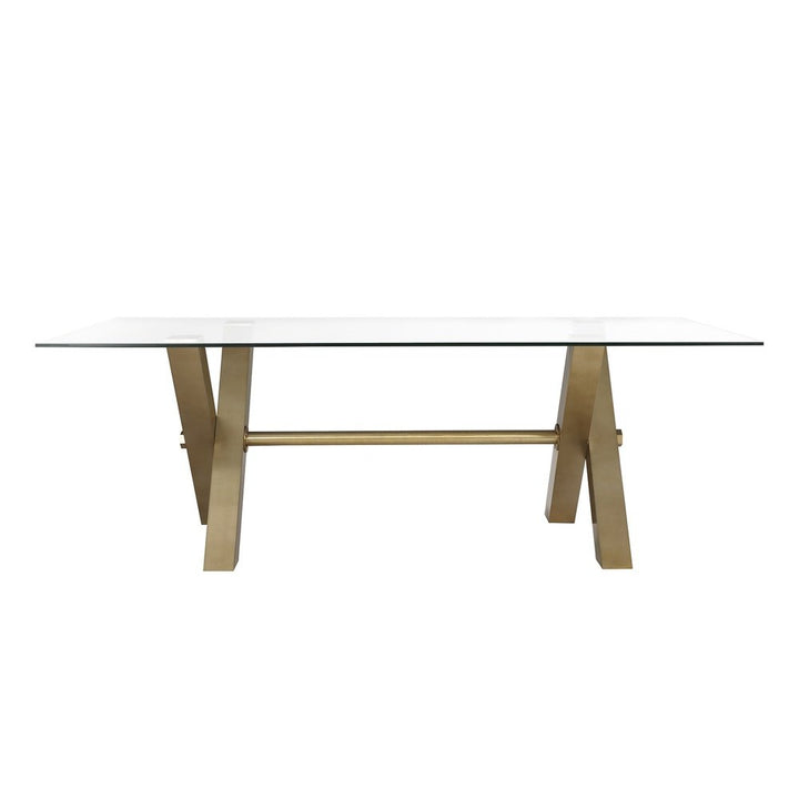 Zaha Rectangular Dining Table - Brushed Brass LiangAndEimil 1