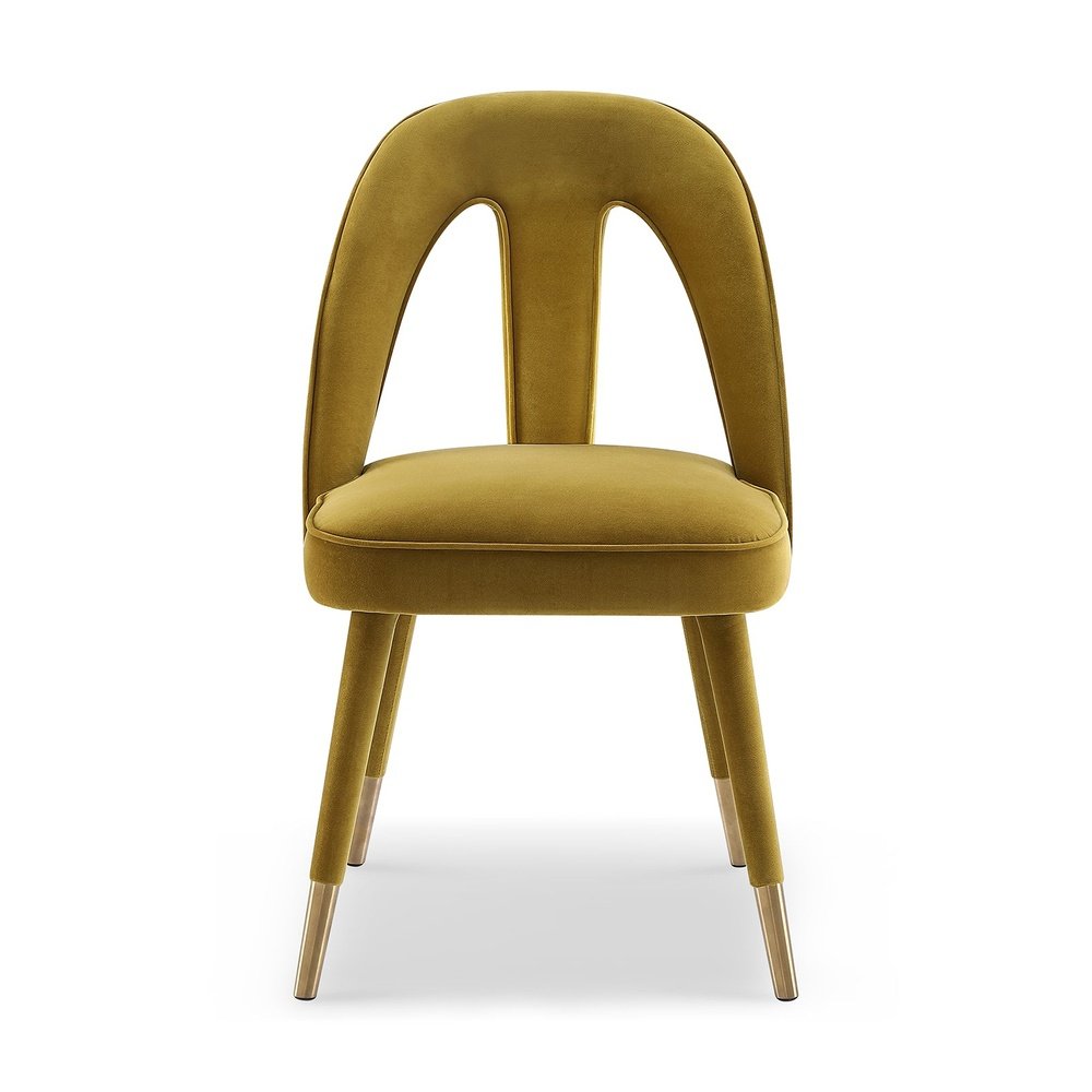 Liang & Eimil Pigalle Chair Kaster Mustard Velvet-LiangAndEimil-Olivia's