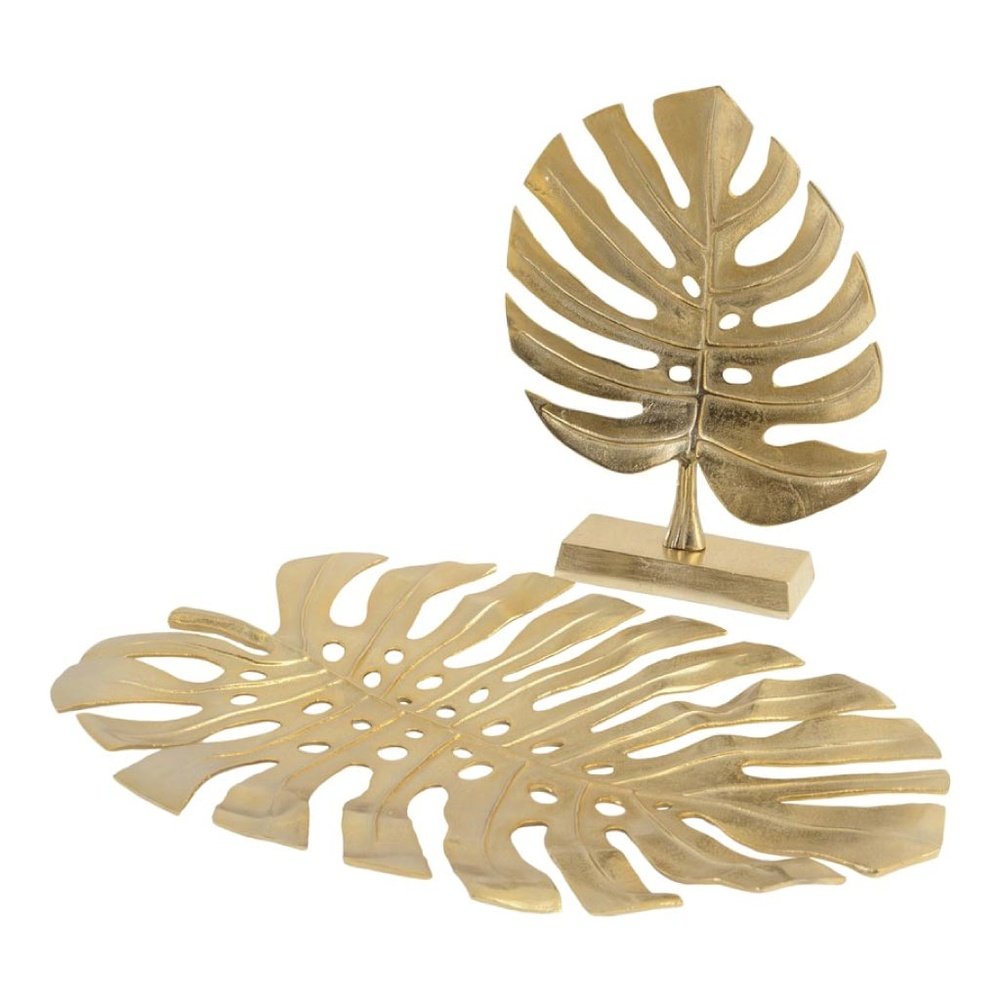 Libra Interiors Monstera Aluminium Sculpture Gold Leaf