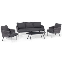 Maze Marina 3 Seater Outdoor Sofa set in Charcoal