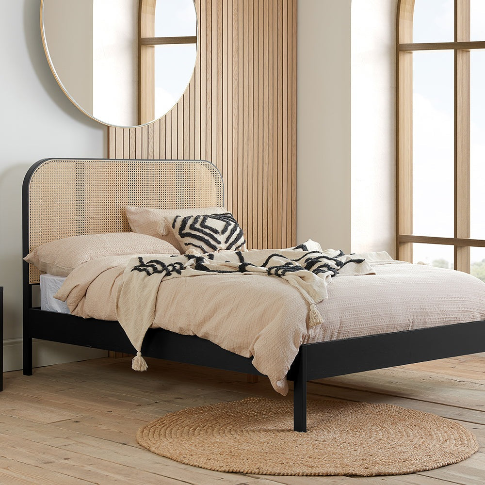 Olivia's Maggie Rattan Bed in Black