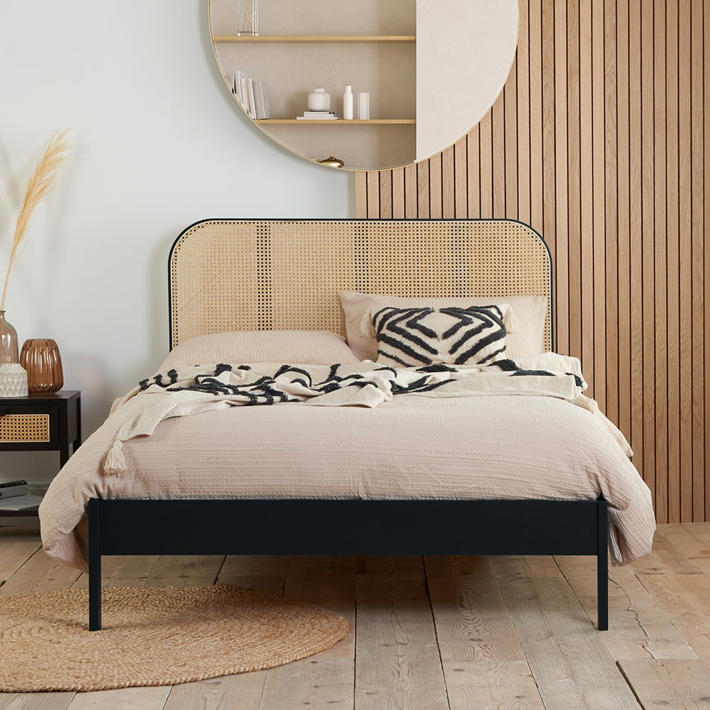 Olivia's Maggie Rattan Bed in Black