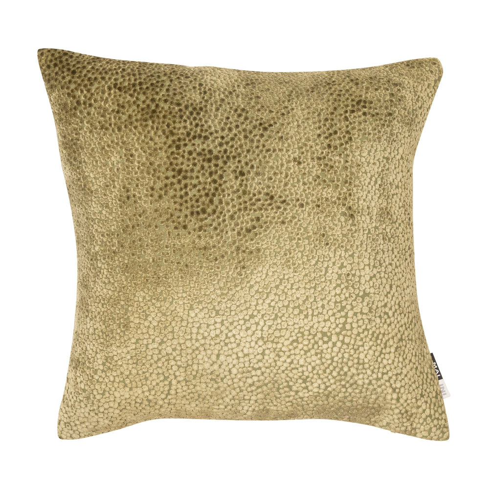 Malini Cut Velvet Dot Cushion in Olive - 56 x 56cm