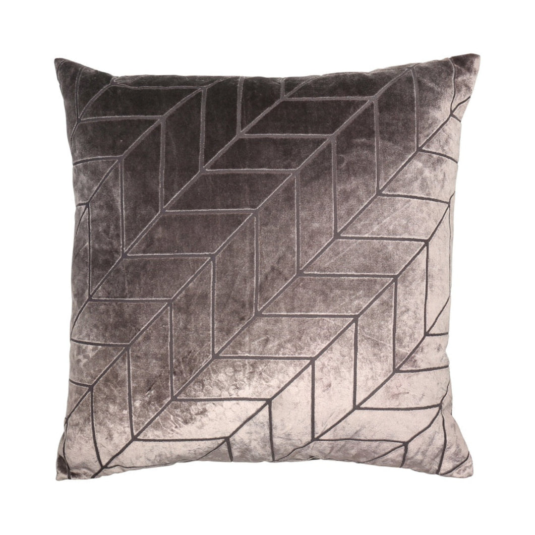 Hoxley Cut Velvet Cushion - Taupe Malini 1