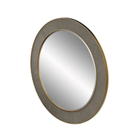 DI Designs Hampton Round Wall Mirror - Grey Shagreen