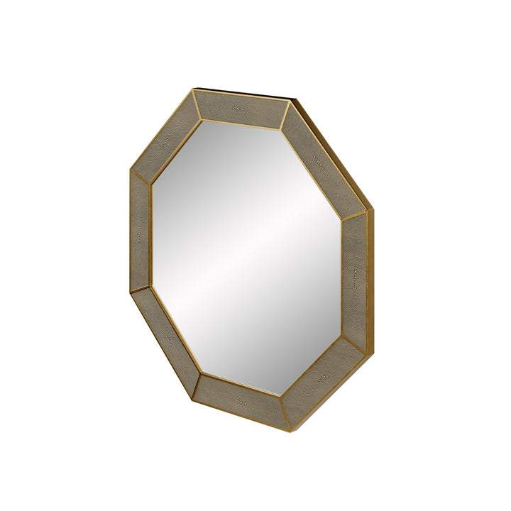 Hampton Octagon Wall Mirror - Grey Shagreen DIDesigns 3