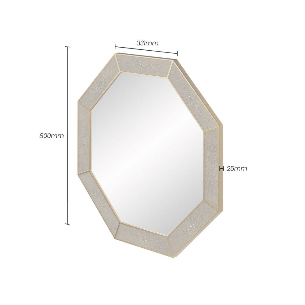 Hampton Octagon Wall Mirror - Grey Shagreen DIDesigns 2