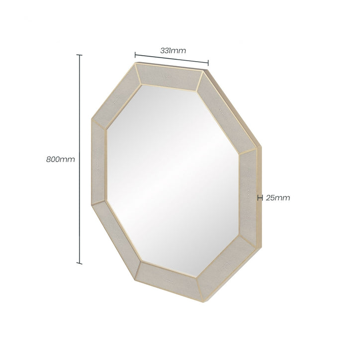 Hampton Octagon Wall Mirror - Grey Shagreen DIDesigns 2