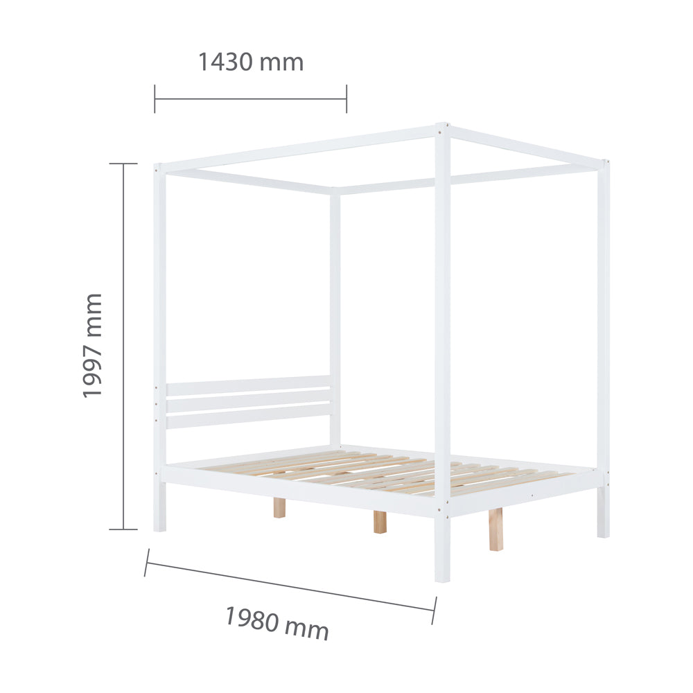 Olivia's Melody Four Poster Bed in White