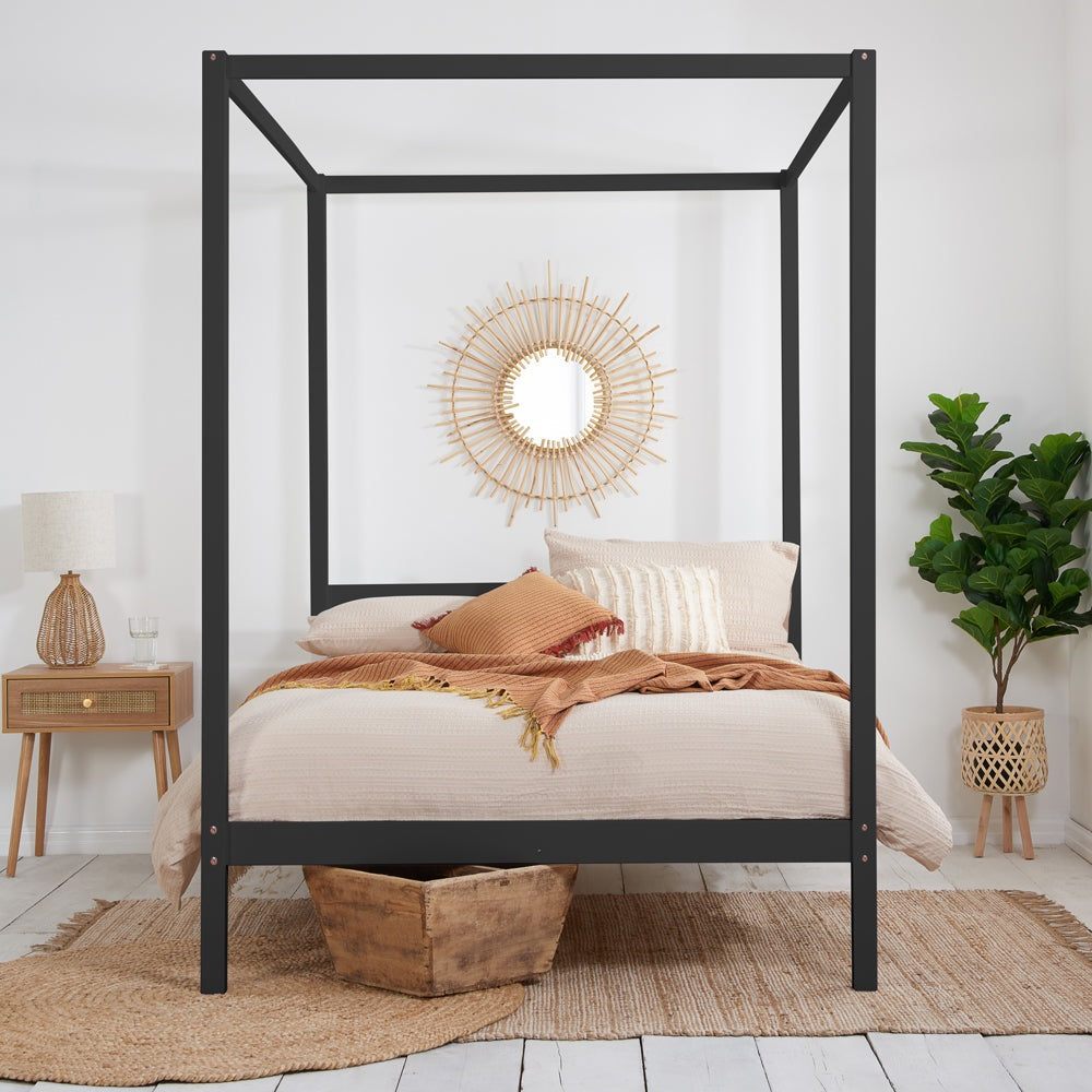 Olivia's Melody Four Poster Bed in Black