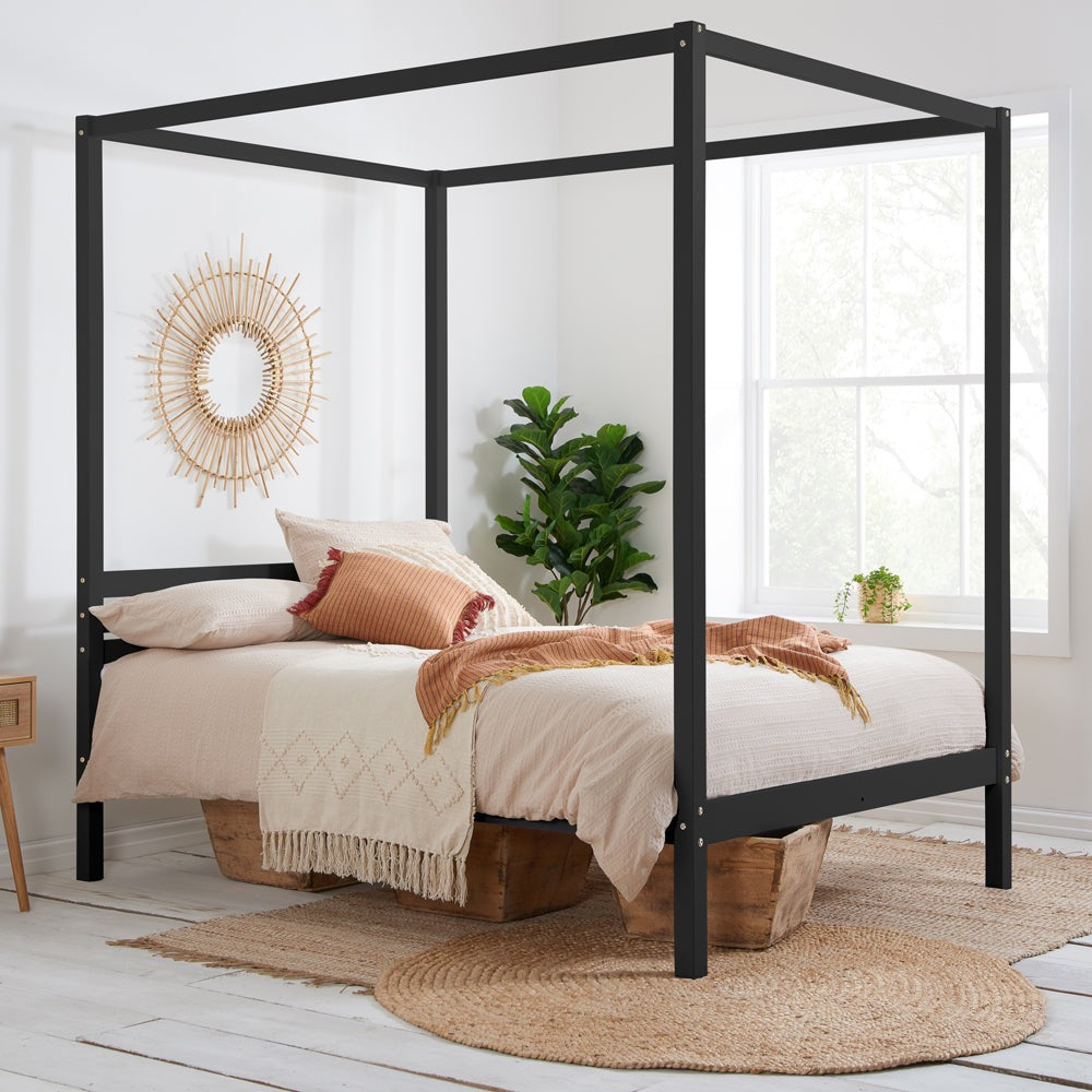 Olivia's Melody Four Poster Bed in Black