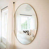 Gallery Interiors Hayle Round Mirror in Champagne