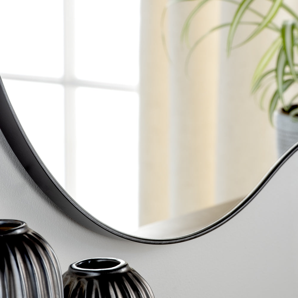 Olivia's Oman Pebble Wall Mirror in Black