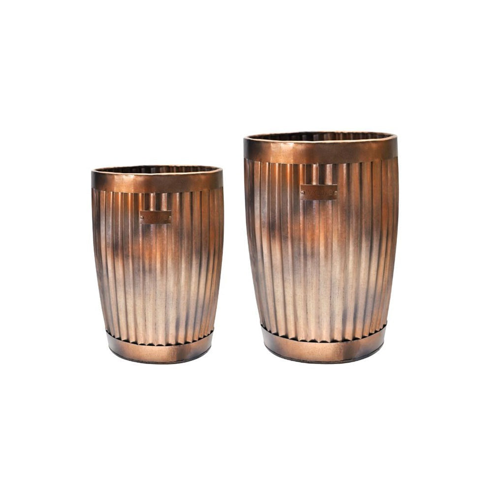 Ivyline Set of 2 Outdoor Hampton Copper Planter