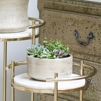 Ivyline Opulence Set of 2 Nested Side Tables in Marble & Gold