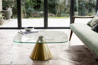 Gillmore Oscar Clear Glass Top & Black Base Square Coffee Table