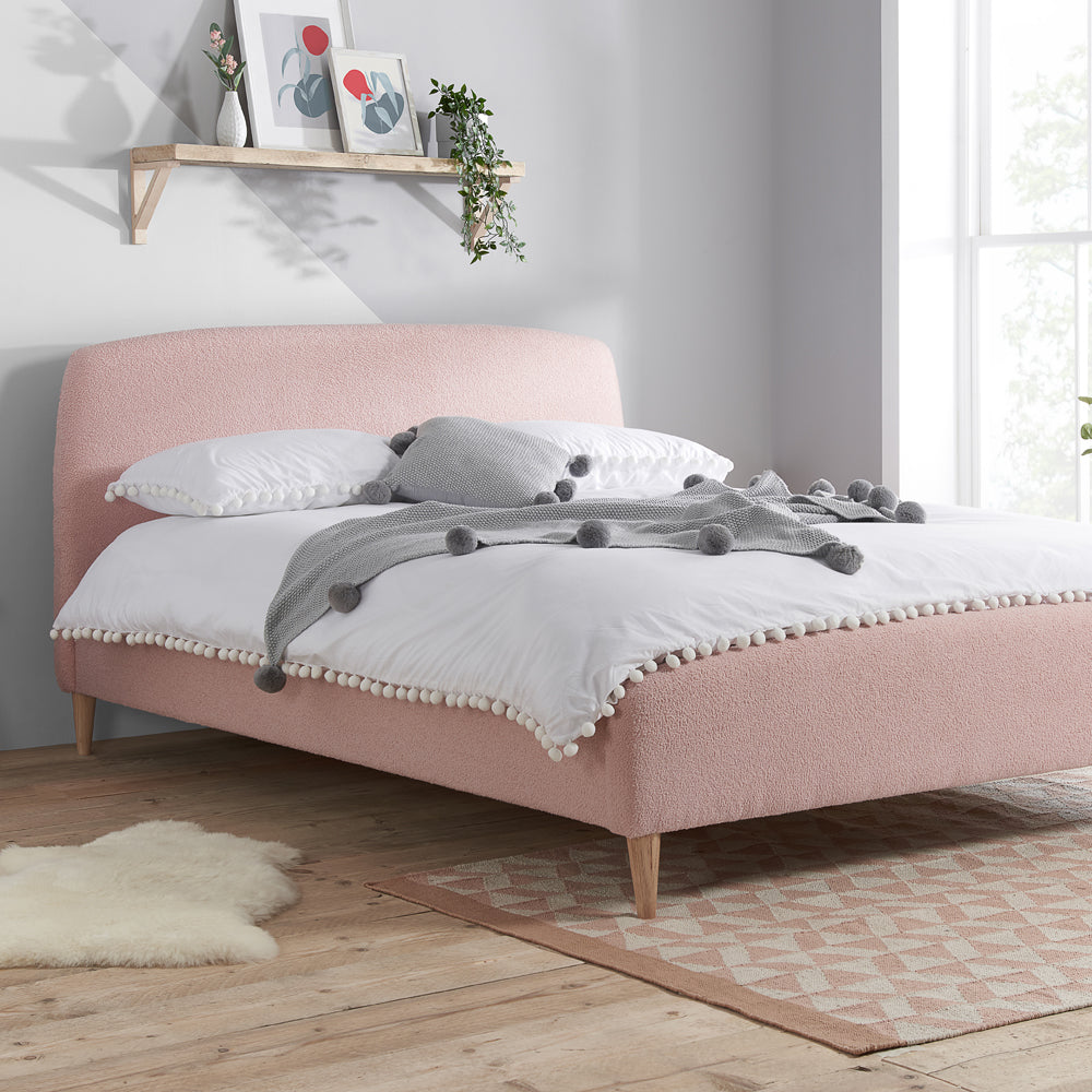 Olivia's Oscar Fabric Bed in Blush Pink